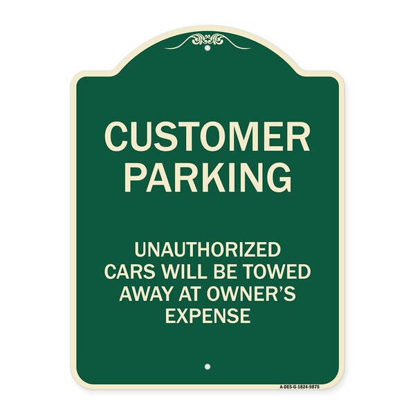Designer Series-Unauthorized Cars Will Be Towed Away At Owners Expense, 18" L, 24" H, G-1824-9875